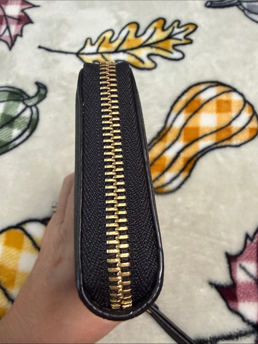 Michael Kors Black Leather Wristlet with Gold Plaque - Picture 6 of 10